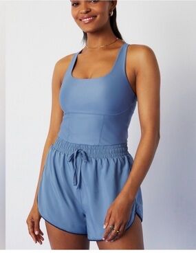Fabletics Light Blue Scoop Neck Athletic Romper